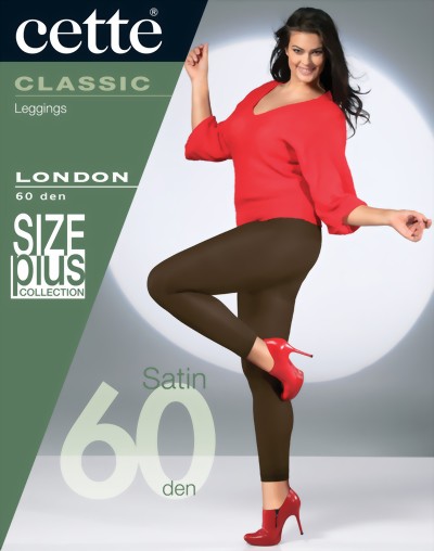 Cette - 60 denier opaque plus size leggings London, black, size XXL