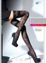 Fiore - Floral pattern hold ups with beautiful lace top Dalila 40 denier, white, size L Fiore - Floral pattern hold ups with beautiful lace top Dalila 40 denier, white, size L