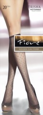Fiore - Trendy polka dot pattern knee highs Trisha 20 denier, grey