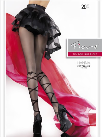 Fiore - Extravagant pattern tights Hanna 20 DEN, black, size S
