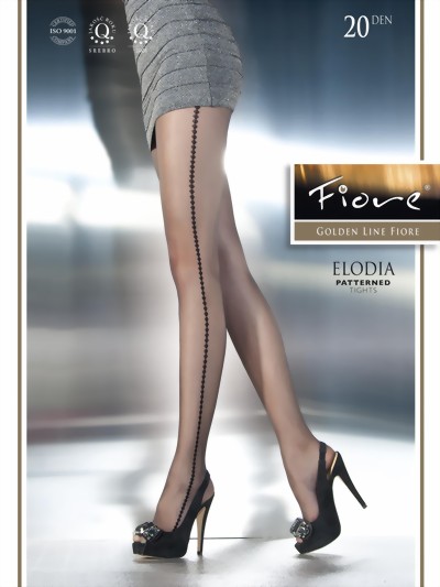 Fiore - Subtle patterned tights 20 DEN, black, size M