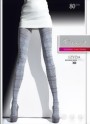 Fiore - Opaque patterned tights 80 DEN, white, size S