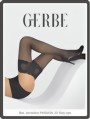 Gerbe - Elegant hold ups with beautiful floral pattern lace top Passion, ecru, size M