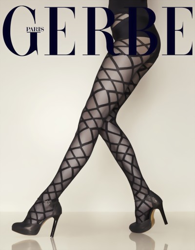 Gerbe - Exclusive sensuous patterned tights Allure, black, size S