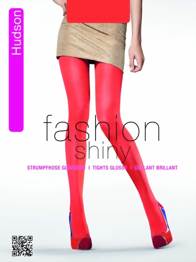 Hudson - Opaque glossy tights in trendy colors Glossy Glimmer, blue, size M