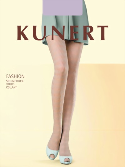 KUNERT - Semi-opaque patterned tights Waves 30 denier, pale lavender, size M
