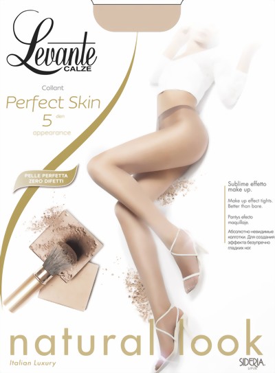 Levante - 5 denier bare leg look summer tights Perfect Skin, black, size M