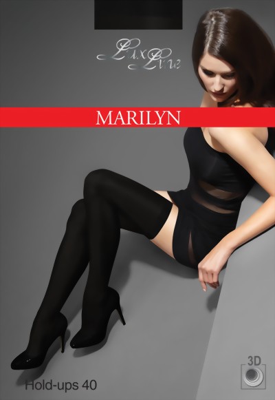 Marilyn - Exclusive seamless opaque hold ups, black, size S, M, L
