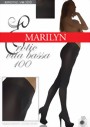 Marilyn - Hipster tights with elegant lace finish at the top Vita bassa 100 DEN, grey, size M/L
