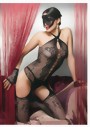Trasparenze - Fishnet Bodystocking with sophisticated cut outs Demetra, black, size M/L
