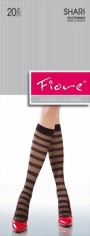Fiore - Striped knee highs Shari 20 denier, graphite Fiore - Striped knee highs Shari 20 denier, graphite