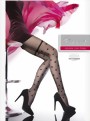 Fiore - Stylish mock hold up tights with dot pattern Ardea 20 DEN, black, size L