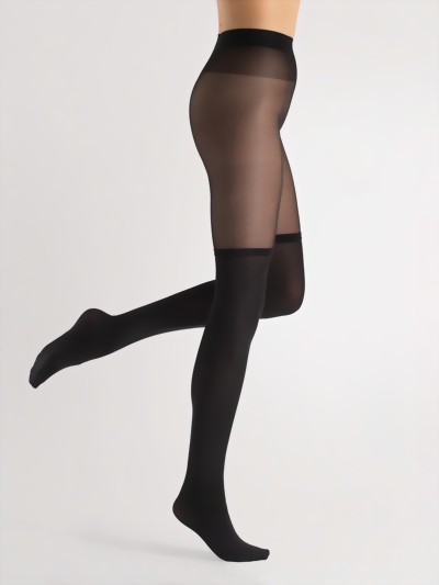 Fiore - Trendy over the knee tights Miguela 40 DEN, graphite, size M Fiore - Trendy over the knee tights Miguela 40 DEN, graphite, size M