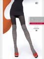 Fiore - Mock over the knee tights with winter pattern Nessa 60 DEN, ecri-black, size S