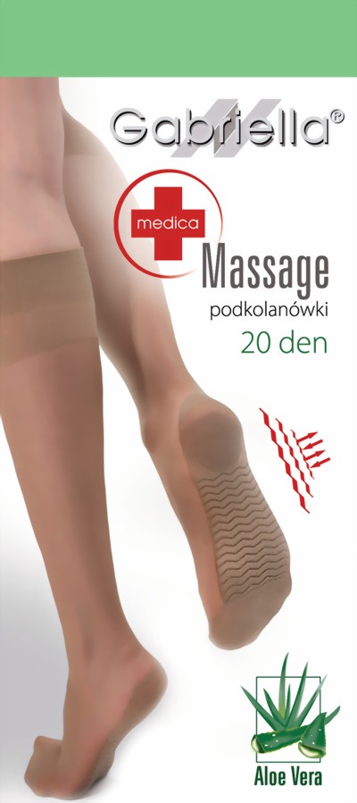 Gabriella - Massage knee highs 20 denier, black