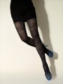 Gerbe - Patterned designer tights Coup de Foudre, black, size L