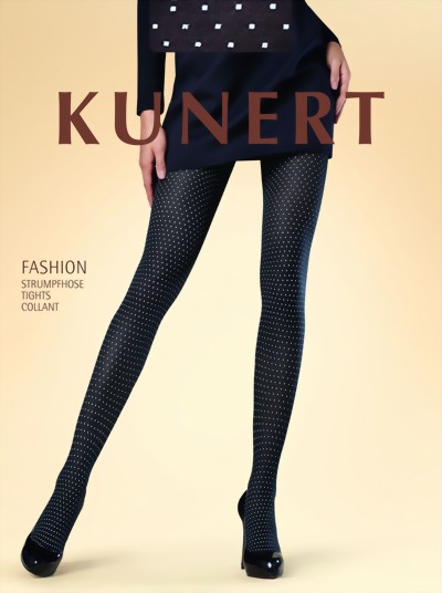 KUNERT - Classic polka dot pattern tights, black, size M