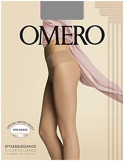 Omero - Transparent hipster tights Vitality Vita Bassa 20 DEN, black, size S
